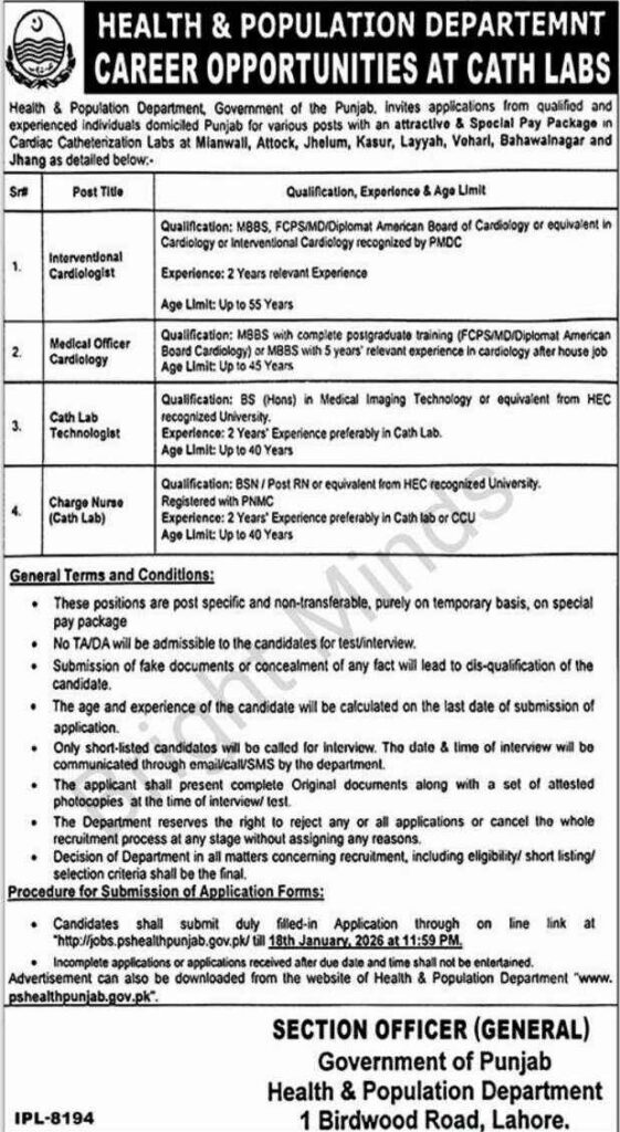 Health Department jobs 2026 online apply 10+ Amazing Vacancies for Punjab Residents!