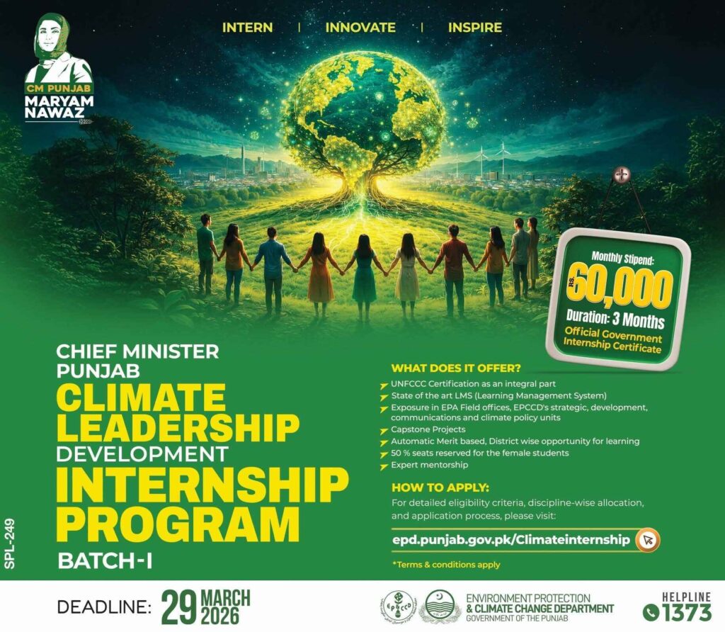 CM Punjab Climate Leadership Development Internship Program 2026